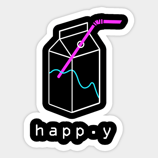 Happy - Aesthetic Vaporwave Sticker by Wizardmode